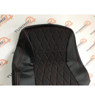 Обивка сидений Ваз  ( Эко-кожа + черная ткань + ромб)