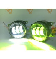 Светодиодные ПТФ двухрежимные (белый 6000К + Lime) Sal-Man для Lada VESTA