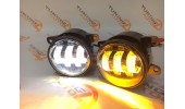 LED птф FOG LAMP двухрядные 5 линз, ДВУХРЕЖИМНЫЕ 55W для Лада Веста