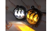 LED птф FOG LAMP двухрядные 5 линз, ДВУХРЕЖИМНЫЕ 55W для Лада Приора 1