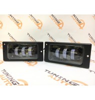 LED птф FOG LAMP двухрядные 5 линз, ДВУХРЕЖИМНЫЕ 55W ВАЗ 2110-12, 2114-15