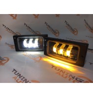 LED птф FOG LAMP двухрядные 5 линз, ДВУХРЕЖИМНЫЕ 55W ВАЗ 2110-12, 2114-15