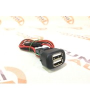 USB зарядное на 2 слота ВАЗ 2108-21099, 2110-2112 с европанелью, 2113-2115, Лада Калина, Нива 4Х4, Шевроле Нива